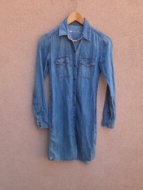 GAP Light Blue Denim Shirt Dress